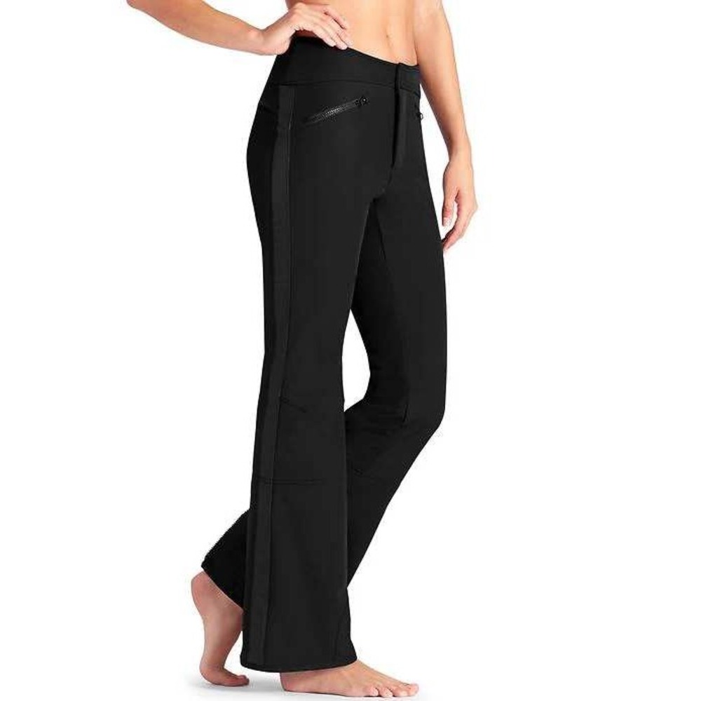 Athleta Maribel Flare Ski Pant Black Softshell Fleece Lined Slim Fit Womens 8